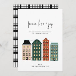 Modern Peace Kärlek och Joy Jul Town Julkort