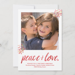 Modern Peace & Kärlek Photo Helgdag Card Julkort