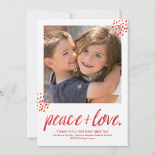 Modern Peace & Kärlek Photo Helgdag Card Julkort