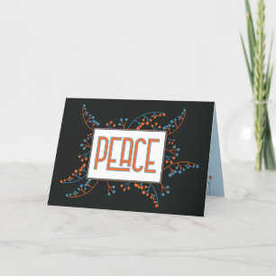 Modern "Peace"-orange, blåbär Helgkort