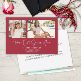 Modern Peace Out 2 Photo 2022 Studenten Red Meddelande