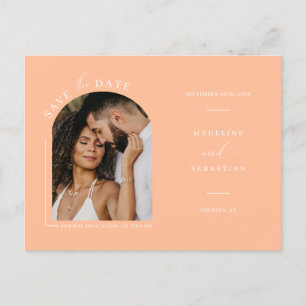 Modern Peach Arch Photo QR-kod Spara datum P Vykort