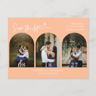 Modern Peach Arch Photo QR-kod Spara datum Vykort