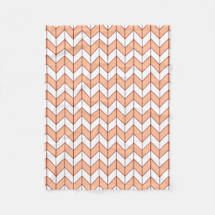 Modern Peach Burgundy Herringbone Fleecefilt