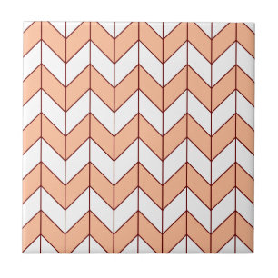 Modern Peach Burgundy Herringbone Kakelplatta