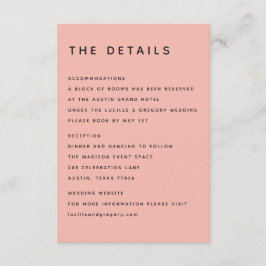 Modern Peach Editorial All Caps Enclosure Card Tilläggskort