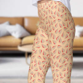 Modern Peach Flick Mönster Leggings