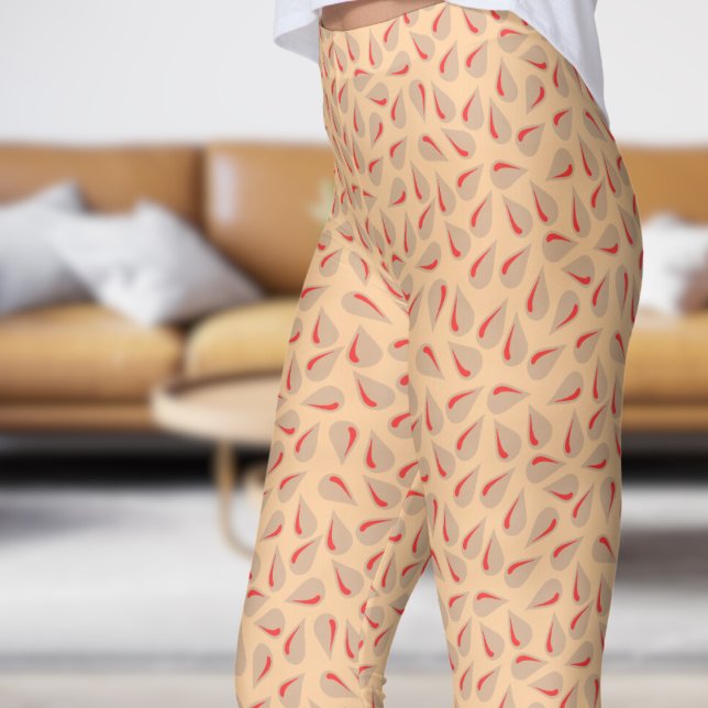 Modern Peach Flick Mönster Leggings (Modern Peach Flick Pattern Leggings)