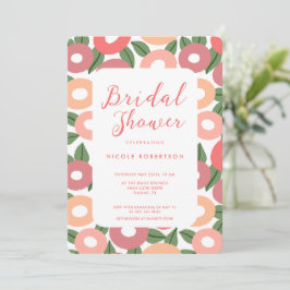 Modern Peach Flowers Inbjudningskort för möhippan