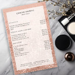 Modern Peach Glitter Salon Pris List Flyer<br><div class="desc">Modern,  persiko,  glitter,  salon,  pris listflygare. Redigera produkten om några minuter genom att lägga till data. Du kan ändra teckensnitt/färg/position genom att "ytterligare anpassa".</div>