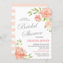 Modern Peach Peony Blommigt Möhippa Elegant