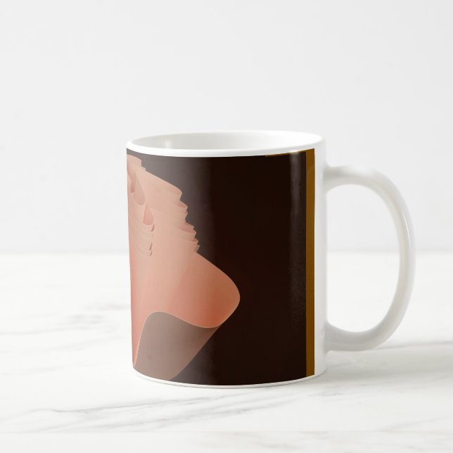 "Modern Peach Ruffle Abstrakt Art Mugg" Kaffemugg (Höger)