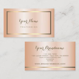 Modern Peach Shimmery Guld Ram dekorativ Visitkort