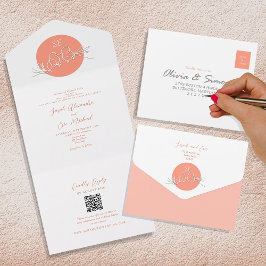 Modern Peachy Lovepar Wedding