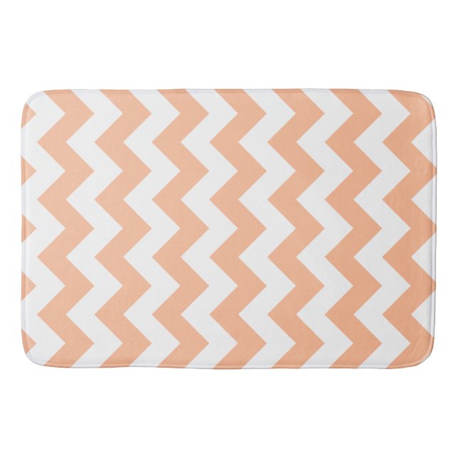 Modern Peachy Orange Chevron Badrumsmatta (Framsidan)