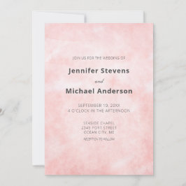 Modern Peachytonsk Minimalistisk Bröllop Inbjudningar