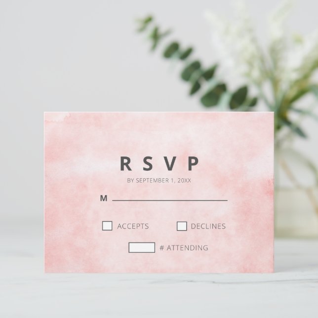 Modern Peachytonsvattenfärg Ren Minimalistisk Bröl OSA Kort (Stående Fram)