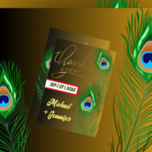 Modern Peacock Feather Golden Black Personligt brö