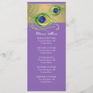 Modern Peacock Feathers Faux Jewel Rulla Swirl Meny