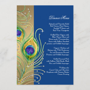 Modern Peacock Feathers Faux Jewel Rulla Swirl Meny