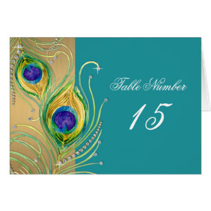 Modern Peacock Feathers Faux Jewel Rulla Swirl OBS Kort
