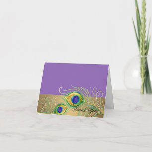 Modern Peacock Feathers Faux Jewel Rulla Swirl Tack Kort