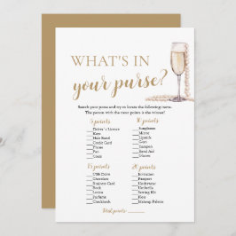 Modern Pearls & Prosecco What's in your Purse Game Inbjudningar