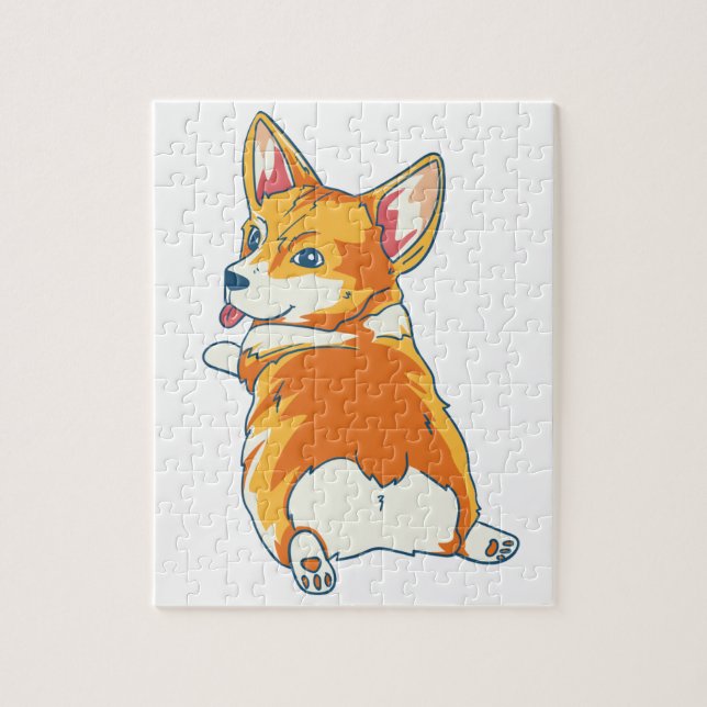 Modern Pembroke Corgi Illustration Pussel (Vertikal)