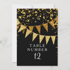 Modern Pennant Banner med glitter fallande konfett Inbjudningar