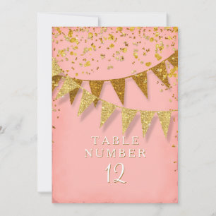 Modern Pennant Banner w Glitter Falling Confetti Inbjudningar