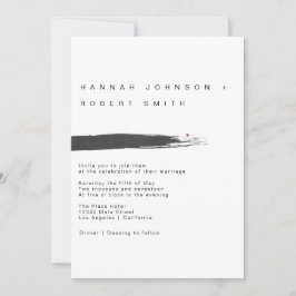 Modern penselbröllopsinbjudan inbjudningar