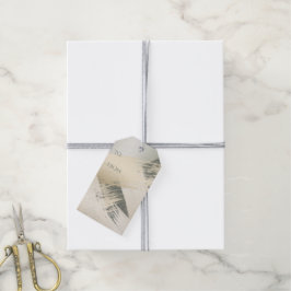 Modern penseldrag Guld på Spruce-Grönt Presentetikett