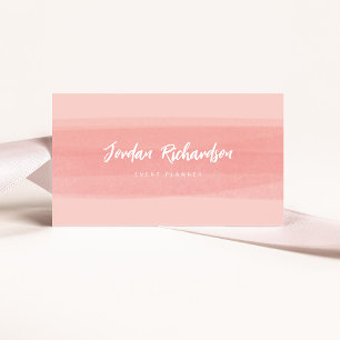 Modern penseldrag Rosa Peach Visitkort