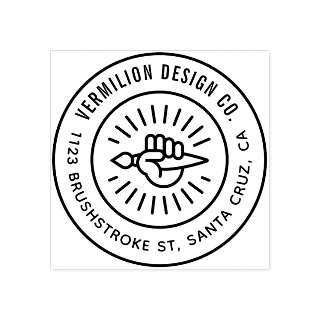 Modern penselpensel i Hand Anpassningsbar Business Stämpel (Tryck)