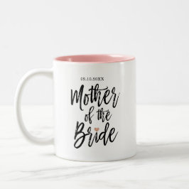 Modern penselskrift Ros Hjarta Brudens Mor Två-Tonad Mugg