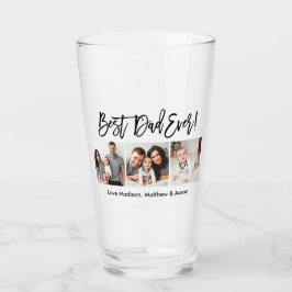 Modern penselskript 3 Photo Best Pappa någonsin Glaskopp