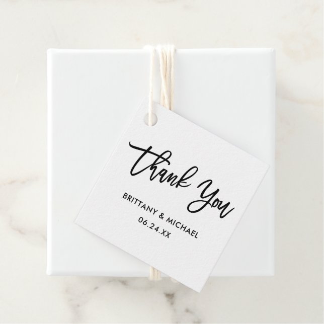 Modern penselskript Bröllop Tack Gåvor Etiketter (På plats)