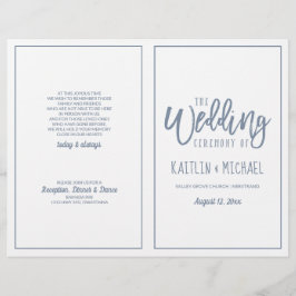 Modern penselskript för bröllop - Dusty Blue-progr