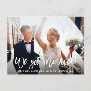 Modern penselskript - Harna är gift Vykort