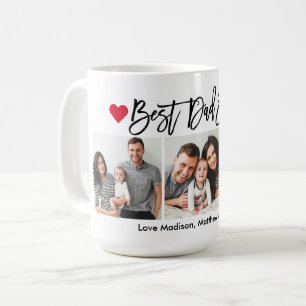 Modern penselskript Hearts Best Pappa någonsin 3- Kaffemugg