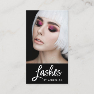 Modern Penselskript Lash Makeup Artist Photo Visitkort
