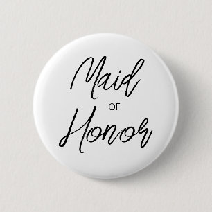 Modern penselskript Maid of honor Brudens sida Knapp