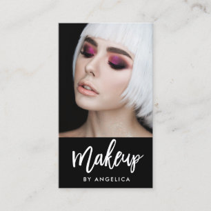 Modern Penselskript Makeup Artist Photo Visitkort