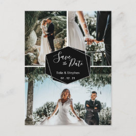 Modern penselskript, par 3 foto-Spara vårt datum Meddelande Vykort