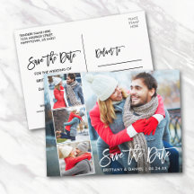 Modern penselskript par 4 fotospara datum