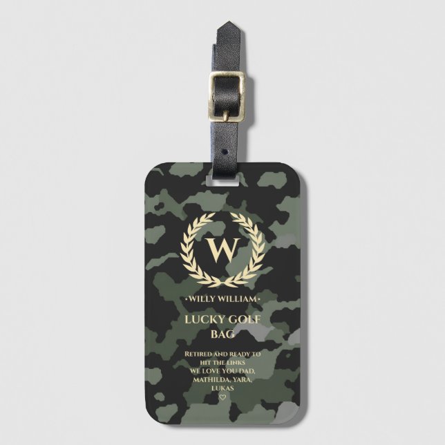 MODERN PENSION GOLF MONOGRAM LUCKY GOLF BAG BAGAGEBRICKA (Framsida vertikal)