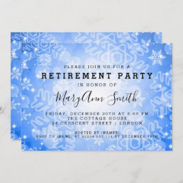 Modern Pension Party Blue Winter Bokeh Ljus Inbjudningar