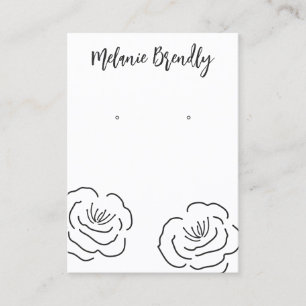Modern Peonies Blommigt Juelry Earring Visning Visitkort
