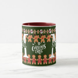 Modern Pepparkaksmonogram Julfirande Mugg