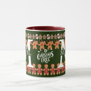 Modern Pepparkaksmonogram Julfirande Mugg